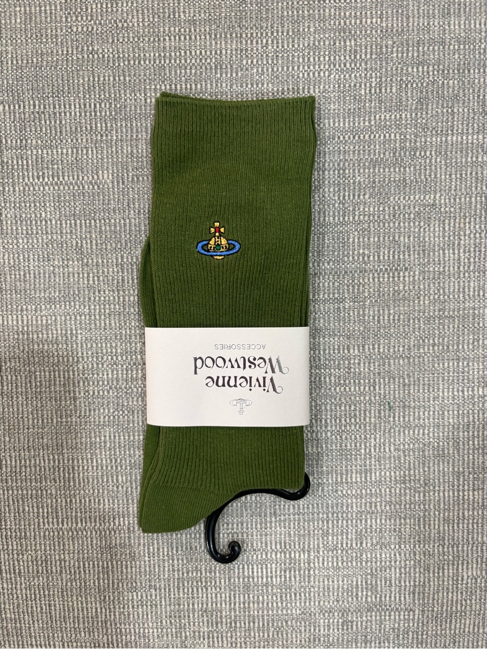 Vivienne Westwood Olive Green Orb Embroidered women Socks